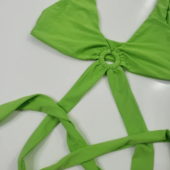 Lovers + Friends Wrap Bikini Top Neon - Picture 2 of 4
